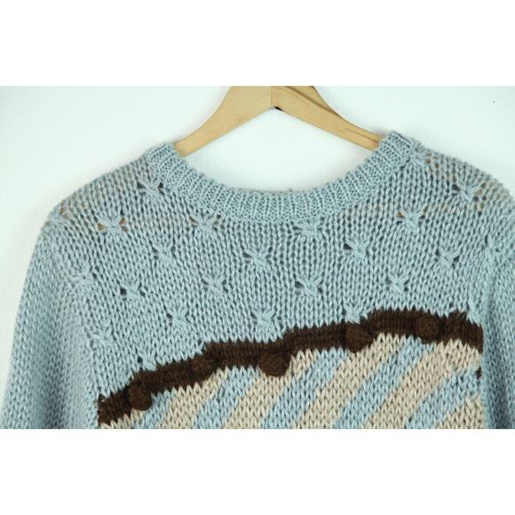 Vintage Handmade Pullover Sweater S M Cottagecore Farm Bobble Granny Cabincore - Picture 2 of 10
